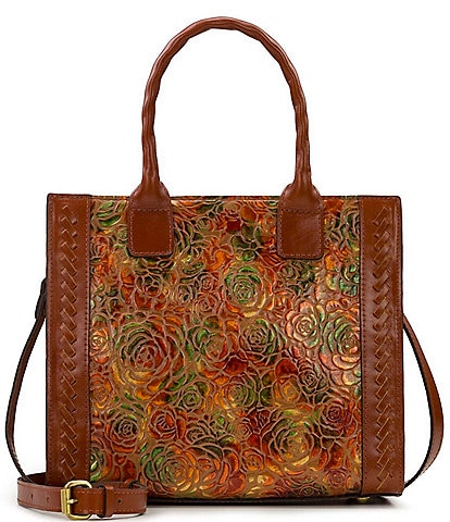 Patricia Nash Burnished Rose Curry Leather Tote Bag