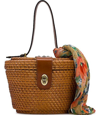Patricia Nash Caselle with Scarf Wicker Satchel Bag