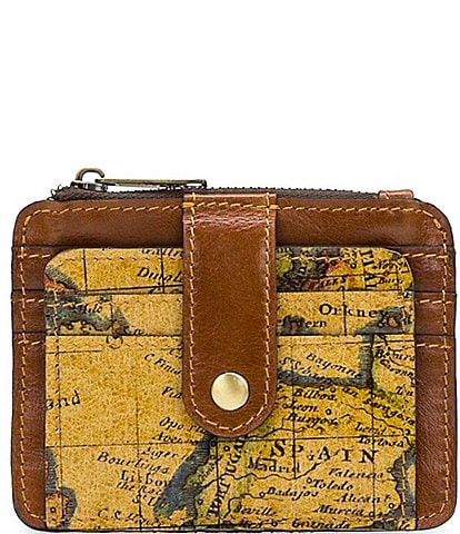 Patricia Nash Cassis European Map Print Leather ID Wallet
