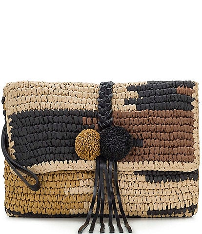 Charlotte Crochet Pom Pom Wristlet Clutch