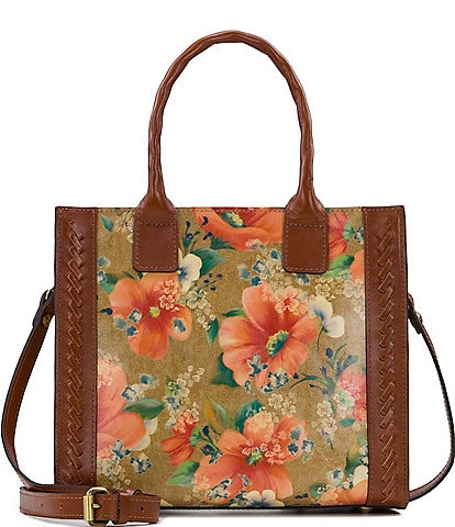 Patricia Nash Curry Apricot Blessings Floral Tote Bag