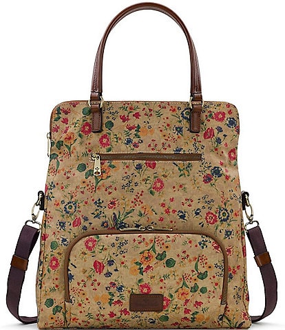 Patricia Nash Etched Roses Collection Prairie Rose Print Convertible Backpack