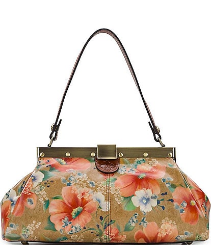 Patricia Nash Ferrara Frame Floral Leather Shoulder Bag