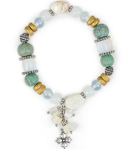 Patricia Nash Genuine Turquoise and Silver Ox Multi Stretch Bracelet