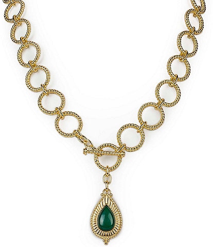 Patricia Nash Green Cab Short Pendant Necklace