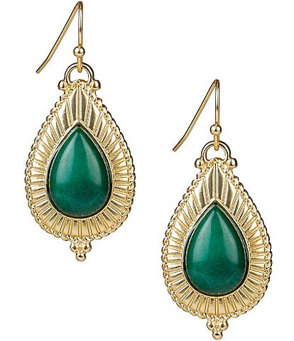 Patricia Nash Green Cab Teardrop Drop Earrings