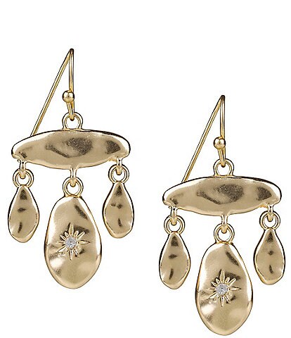 Patricia Nash Hammered Pear Shaky Chandelier Earrings