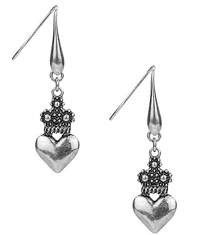 Patricia Nash Heart Crown Drop Earrings