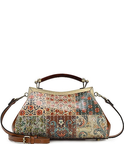 Patricia Nash Kelmscott Nordic Floral Patchwork Top Handle Satchel Bag