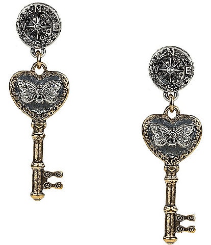 Patricia Nash Key Post Drop Earrings