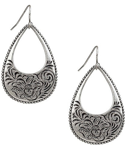 Patricia Nash Long Open Tear Drop Earrings