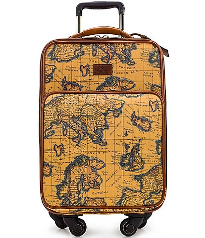 Patricia Nash European Map Soft Side Collection 22#double; Spinner Suitcase