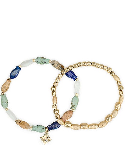 Patricia Nash Multi Bead Fish Stretch Bracelet