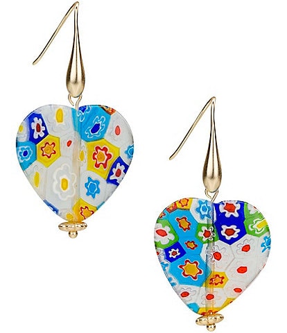 Patricia Nash Multi Bead Heart Drop Earrings