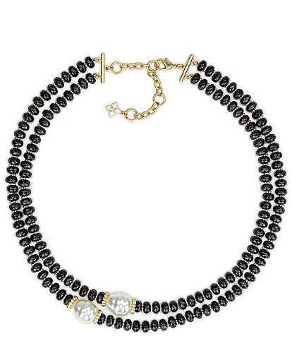 Patricia Nash Multi Row Bead Pearl Short Multi Strand Necklace