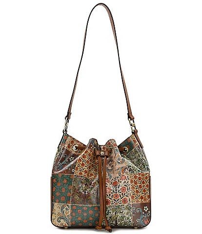 Patricia Nash Nordic Floral Patchwork Bellamy Drawstring Shoulder Bag