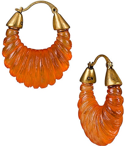 Patricia Nash Orange Large Resin Hoop Earrings