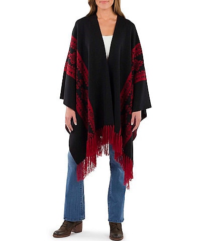 Patricia Nash Prairie Print Fringe Shawl