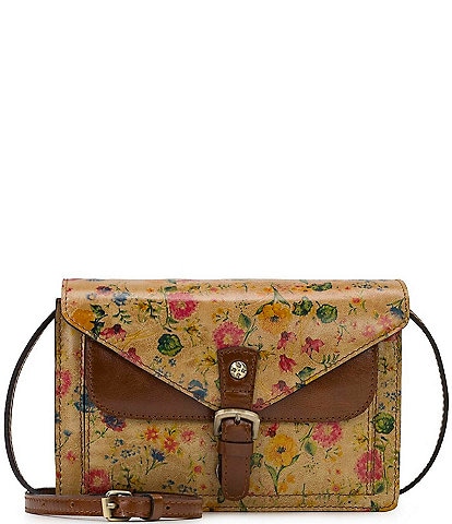 Patricia Nash Prairie Rose Cassano Leather Floral Crossbody Bag