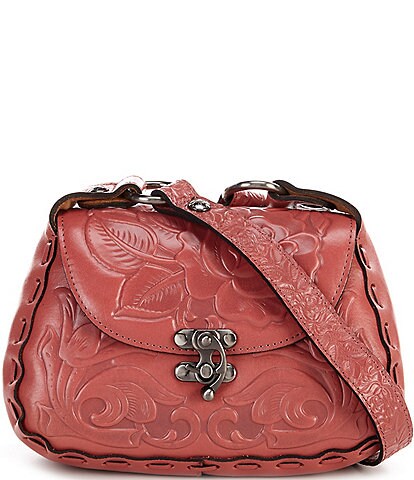 Patricia Nash Rose Tooling Collection Micaela Floral Leather Shoulder Bag