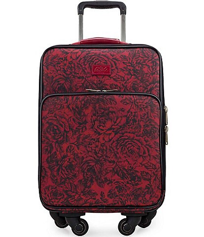 Patricia Nash Etched Roses Collection Roses Print Wheeled Carry-On Spinner Suitcase