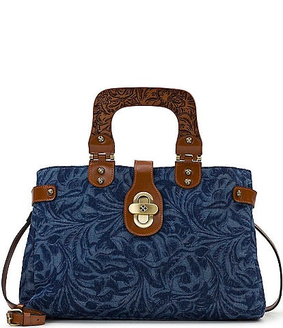 Patricia Nash Sancia Wood Handle Satchel Bag