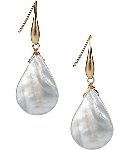 Patricia Nash Seashore Pearl Shell Dangle Drop Earrings