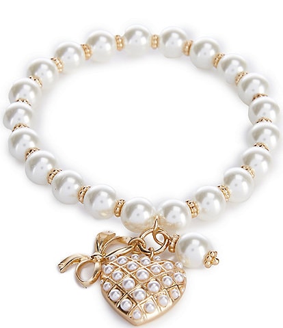 Patricia Nash Stretch Pearl Beaded Charm Bracelet