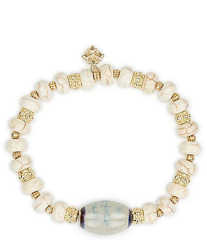 Patricia Nash Teal Bead Stretch Bracelet