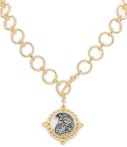 Patricia Nash Toggle Rose Short Pendant Necklace