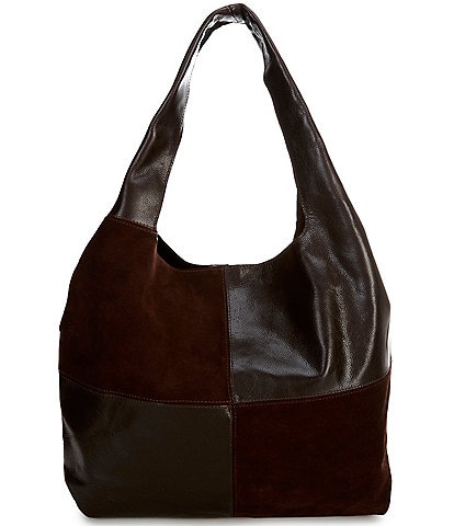 Patricia Nash Tove Leather Suede Patchwork Shoulder Bag