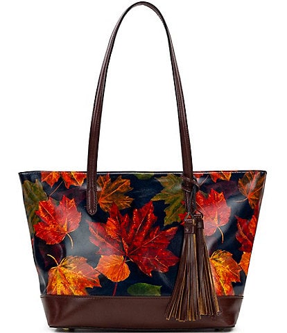 Patricia Nash Verzi Maple Leaves Tassel Tote Bag