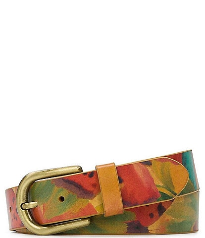 Patricia Nash Vietri Watercolor Butterfly Classic Leather Belt