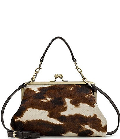 Patricia Nash Vione Cowprint Frame Satchel Bag