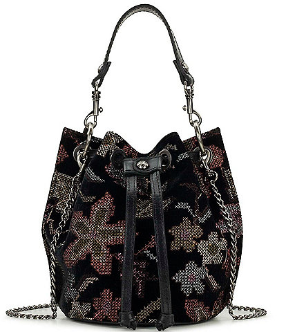 Patricia Nash Volania Floral Print Drawstring Bucket Bag