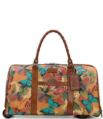 Patricia Nash Watercolor Butterfly Collection Avola Trolley Wheeled Duffle Bag