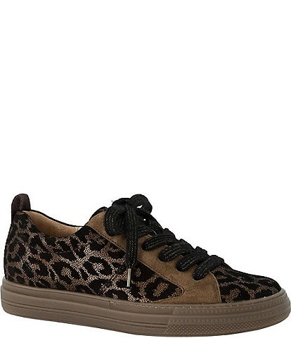 Paul Green Capri Metallic Shimmer Leopard Print Platform Sneakers