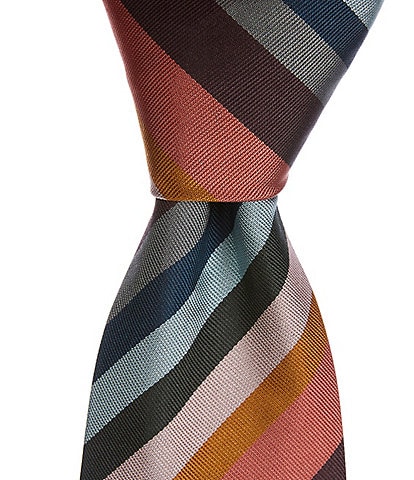 Paul Smith Artist Stripe 3.14#double; Woven Silk Tie