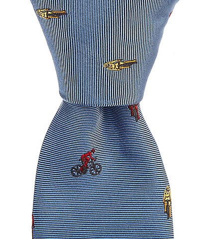Paul Smith Cyclist 3.14#double; Woven Silk Tie