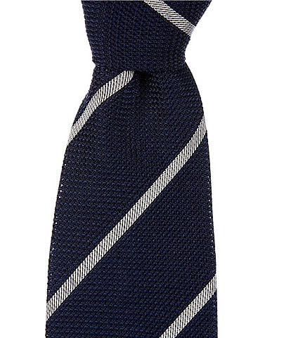 Paul Smith Grenadine Stripe 3.14#double; Woven Silk Tie