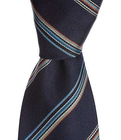 Paul Smith Retro-Stripe 3.14#double; Woven Silk Tie