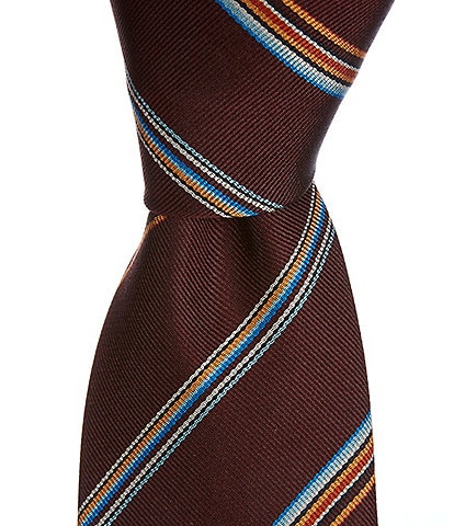 Paul Smith Retro-Stripe 3.14#double; Woven Silk Tie