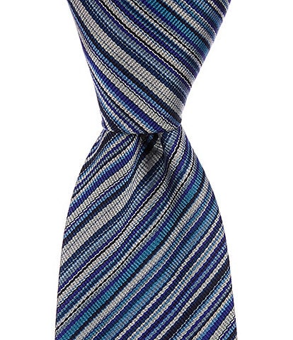 Paul Smith Striped 3.14#double; Woven Silk Tie