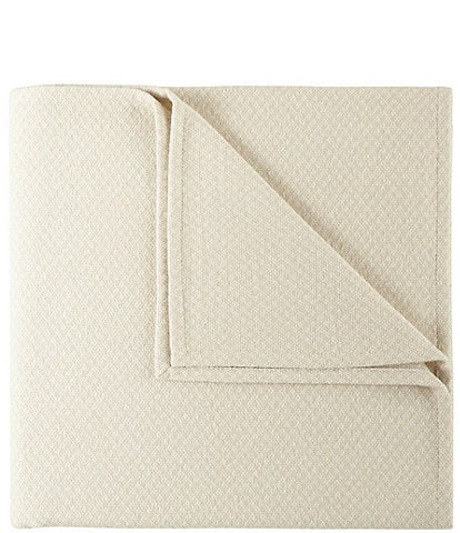 Peacock Alley Vineyard Basket Weave Patterned Cotton Throw Blanket