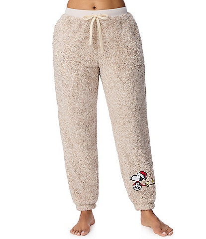 Peanuts Snoopy Holiday Applique Fleece Coordinating Sleep Joggers