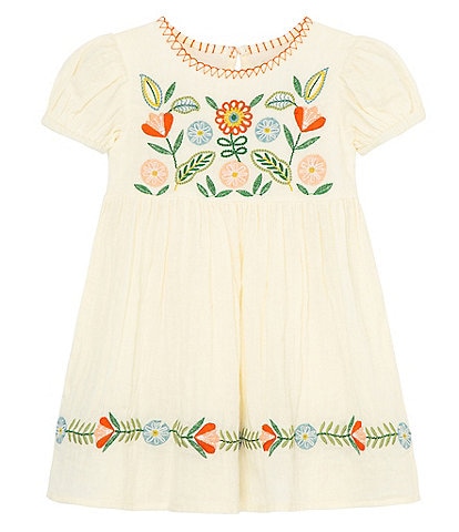 Peek Baby Girls 6-24 Months Embroidered Folk Flowers Dress