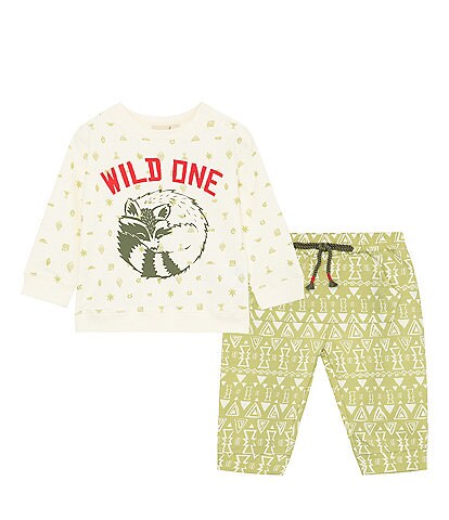 Peek Baby Boys 6-24 Months Wild One Long Sleeve Tee & Printed Pants Set