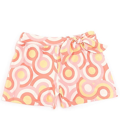 Peek Little/Big Girls 2T-10 Circle-Print Side-Tie Shorts