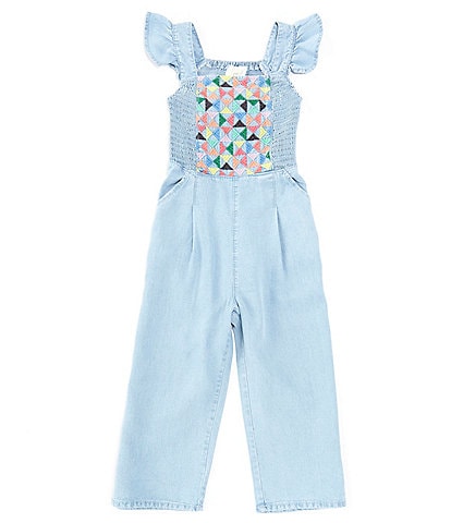Peek Little/Big Girls 2T-10 Flutter Sleeve Embroidered Jumpsuit