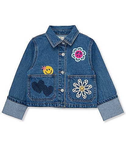 Peek Little/Big Girls 2T-10 Long-Sleeve Embroidered/Appliqued Denim Jacket